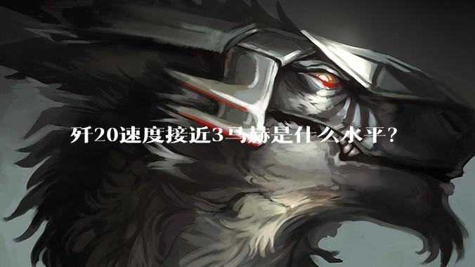 歼20速度接近3马赫是什么水平？